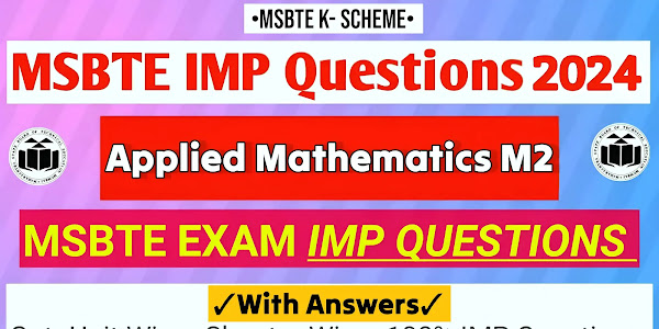 312301 Applied Mathematics Important Questions with Answers - MSBTE All Clear