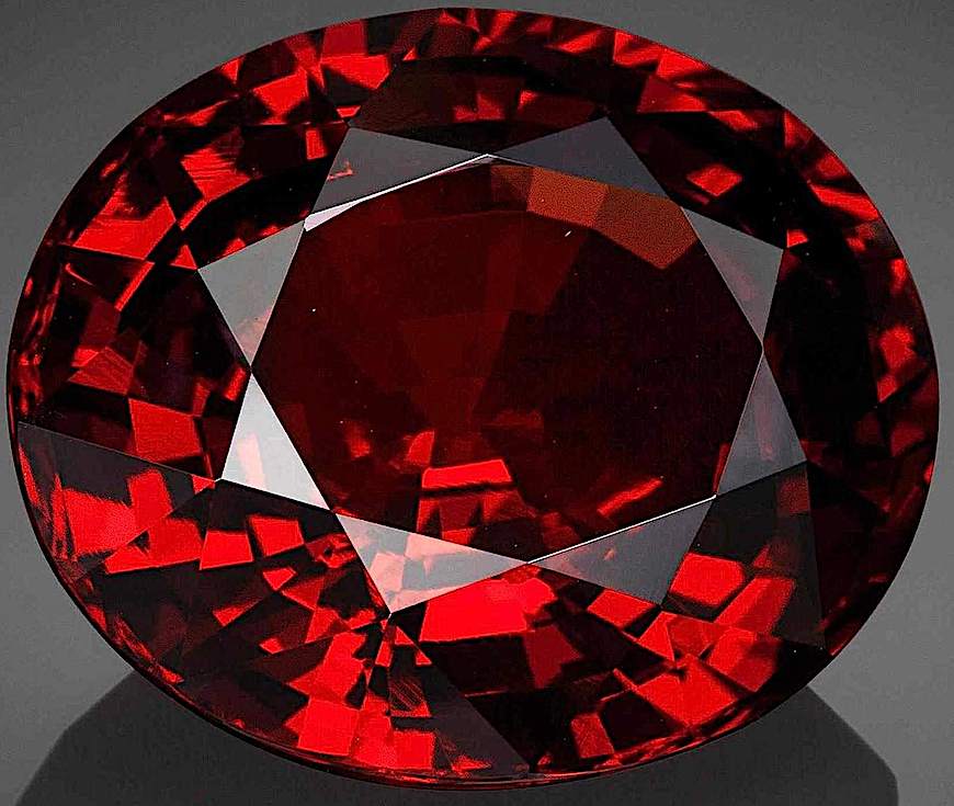 a photograph of a red garnet