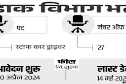 भारतीय डाक विभाग में स्टाफ कार ड्राइवर की भर्ती 2024, सैलरी 60 हजार से ज्यादा (Recruitment of staff car driver in Indian Postal Department 2024, salary more than 60 thousand)