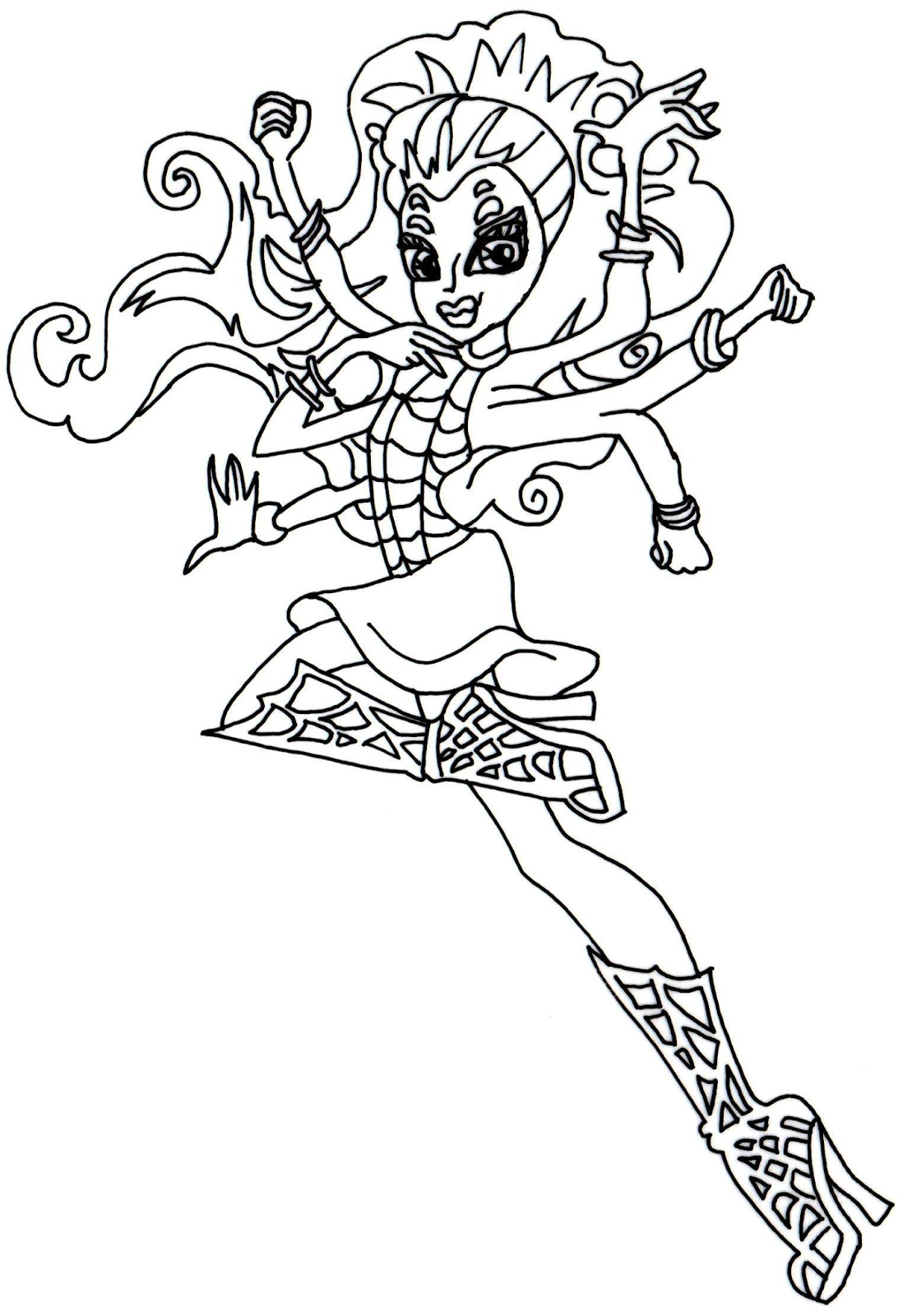 new monster high dolls 2014 coloring pages: Webarella Monster High