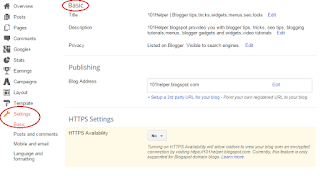 how to change title and description in blogger