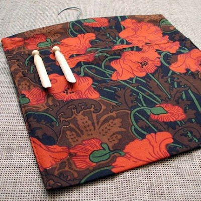 peg bag with poppy design