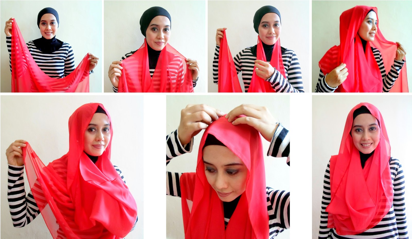 29 Gambar Keren Tutorial Jilbab Segi Empat Lebar Terlengkap