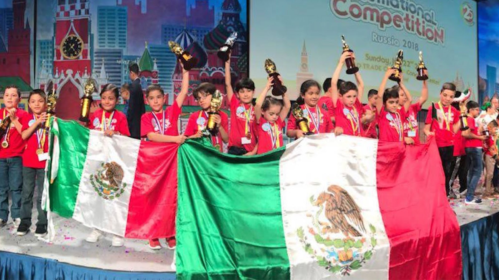 Nueve niños mexicanos ganan concurso internacional de cálculo mental en Rusia