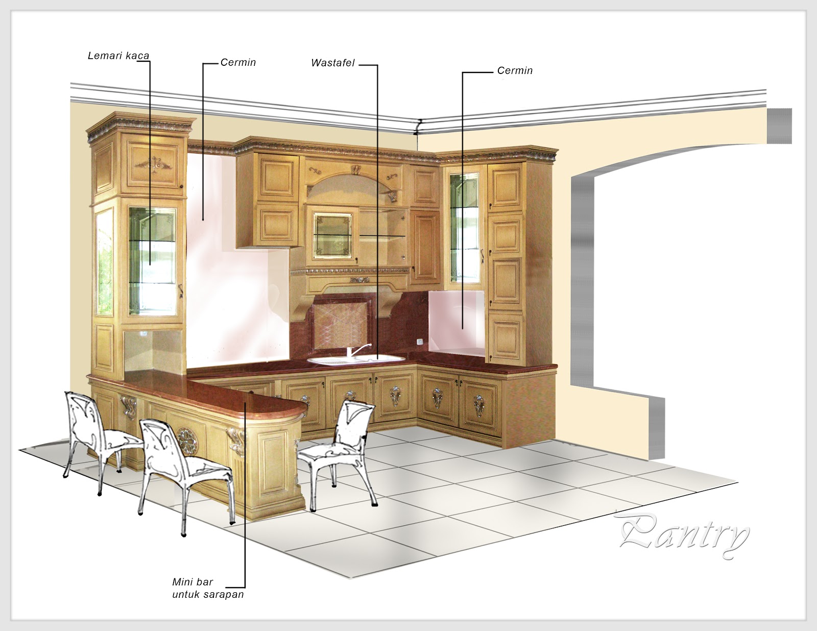 Design Interior Dapur  Kering  Gambar Desain Rumah Minimalis