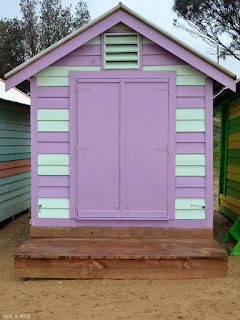 candy stripe beach hut