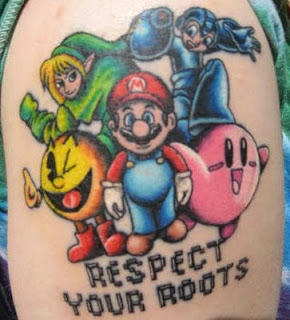 Mario Link Zelda PacMan Rockman Kirby Tattoo