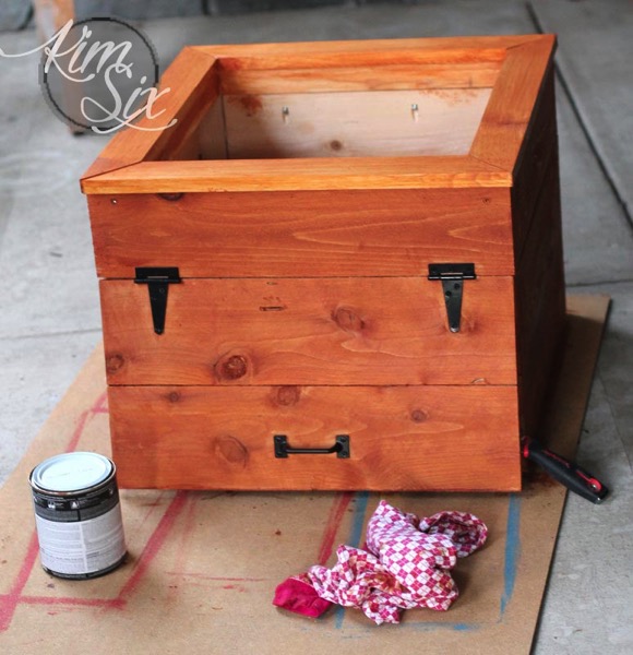 Staining Cedar flower box