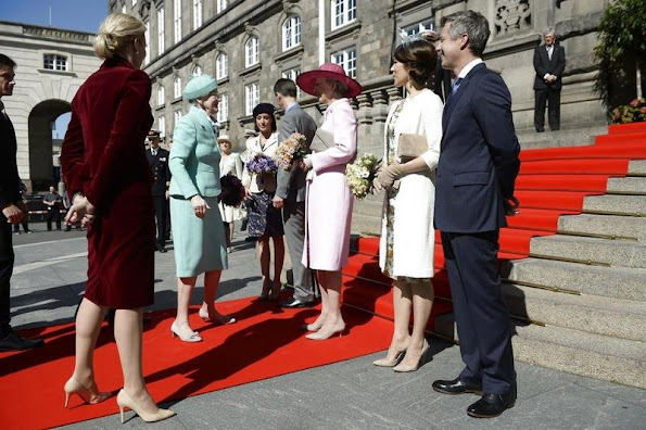 Queen Margrethe of Denmark, Crown Prince Frederik and Crown Princess Mary of Denmark, Princess Marie of Denmark and Prince Joachim at Christiansborg Palace 