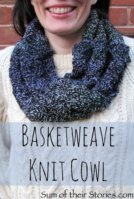 Basketweave cowl free knit pattern
