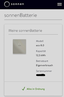 Anzeige der Sonnenbatterie im Web