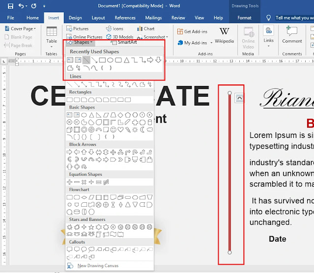 download template sertifikat word gratis