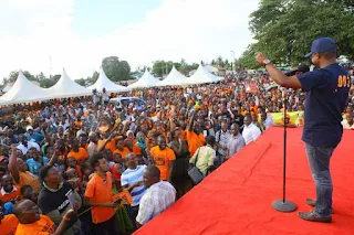 Kilifi Governor Amason Kingi in a Madaraka day rally in kilifi. PHOTO | AJK