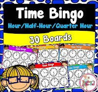  Time Bingo to the hour half hour and quarter hour