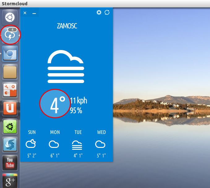Ubuntu To Jest Proste Stormcloud Widget Pogodowy Na Pulpit Ubuntu