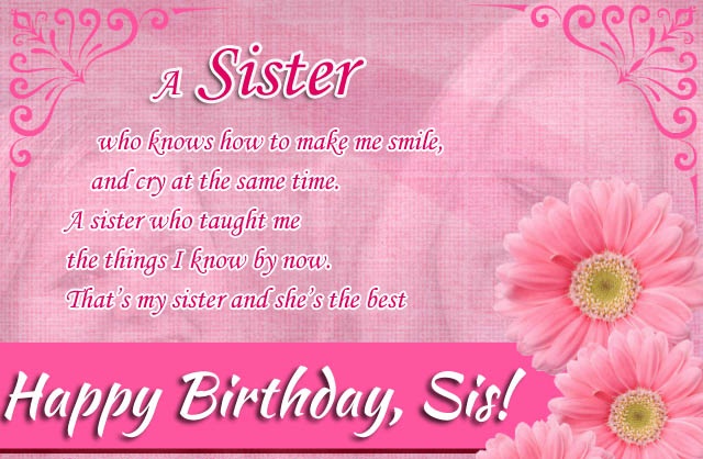 Birthday Wishes For Sister