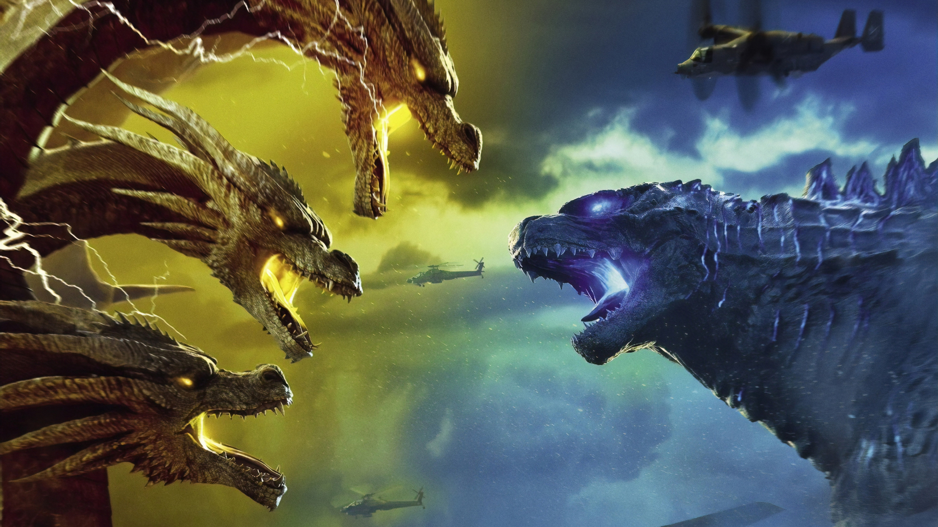 Godzilla Vs King Ghidorah Godzilla King Of The Monsters 4k Wallpaper 23