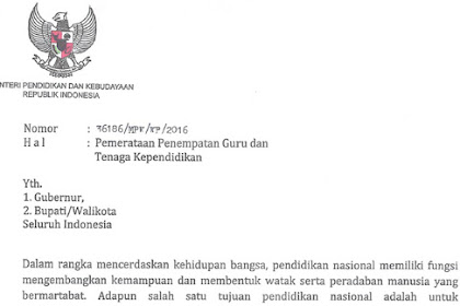 √ Download Surat Edaran Ihwal Pemerataan Penempatan Guru Dan Tenaga
Kependidikan, Tanggal 20 Juli 2019