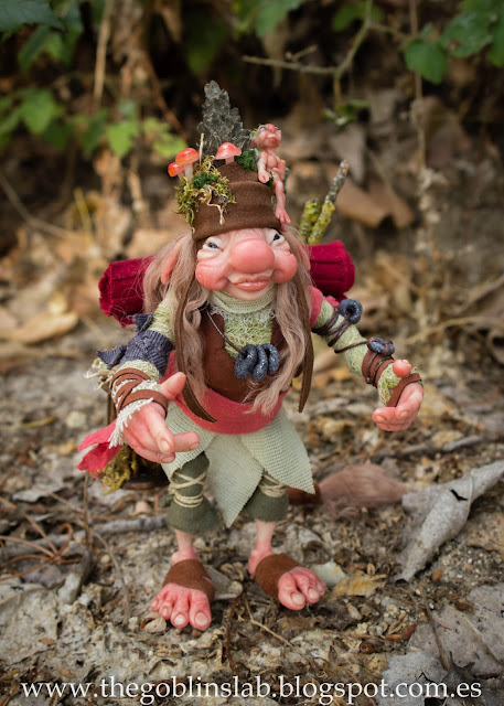 Fantasy creature faerie traveller goblin ooak doll