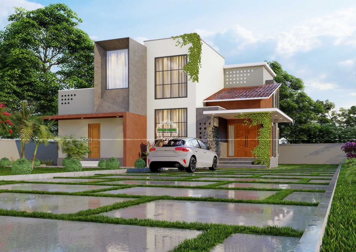 Front Elevation of Modern 4-Bedroom Home Design in Nelliparamba, Kerala