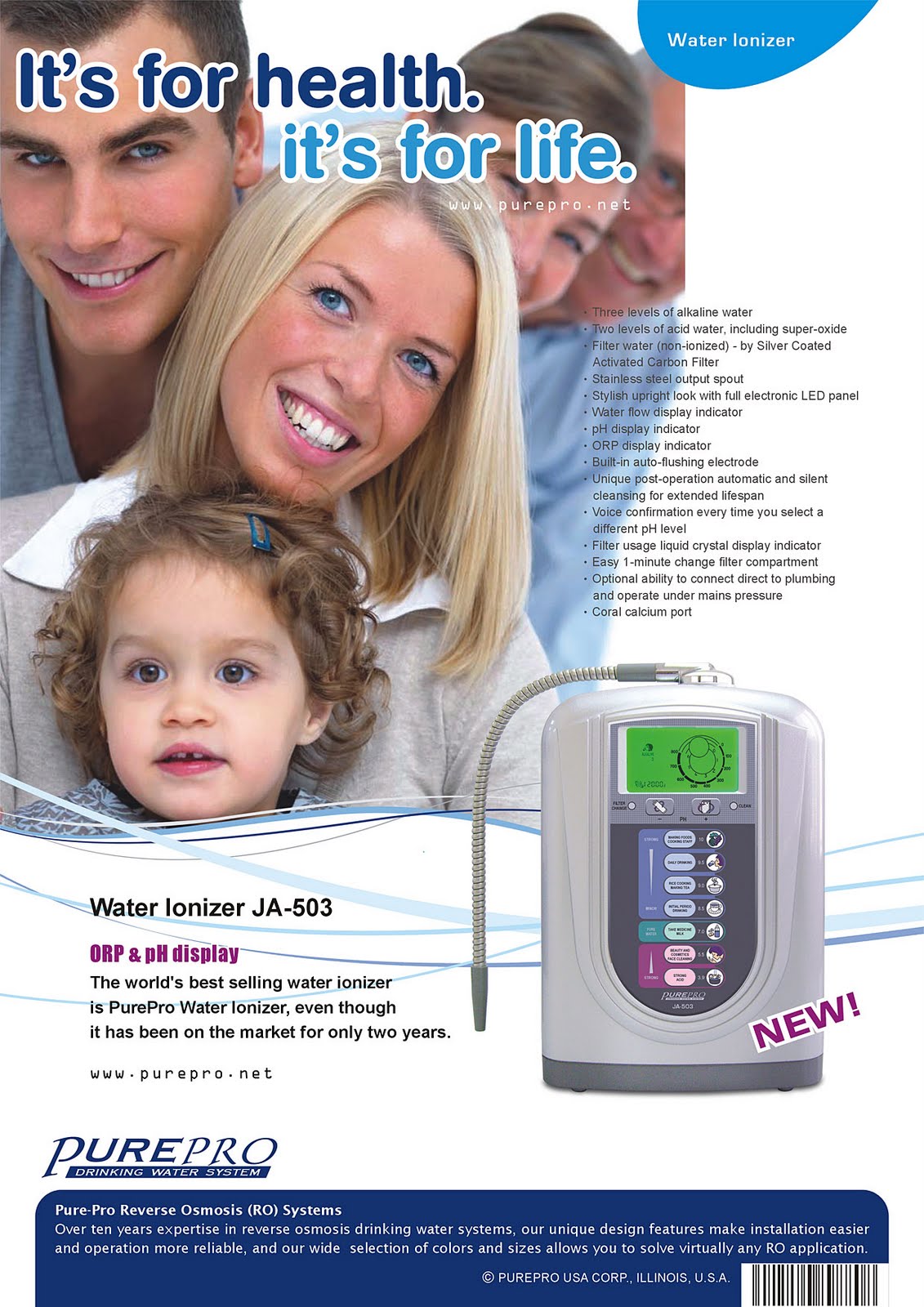 PurePro USA Water Ionizer JA-503