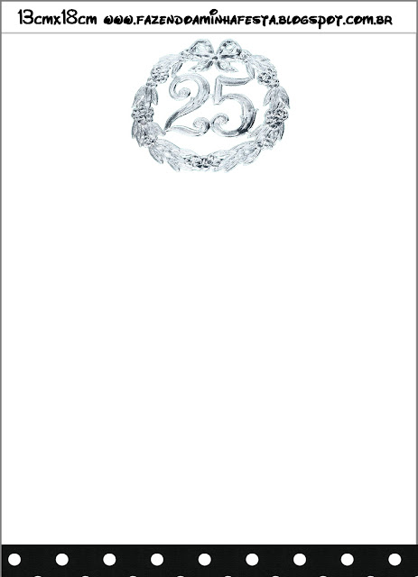 25th. Anniversary: Free Printable Envelope and Cards or Invitations. 