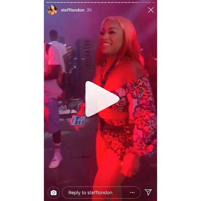 Burna Boy's Girlfriend, SteffLonDon Having Fun During Starboy’s Afronation Set