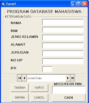 form program database mahasiswa dengan VB 6.0