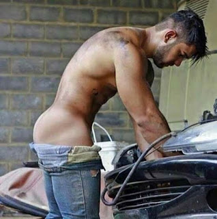 Nude Muscle Man and Car And Drive And Repair