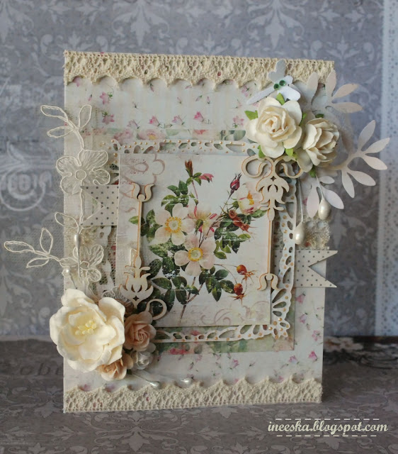 kartka imieninowa, shabby, ineeska craft, ineska, ineeska kraft, ineeska blog