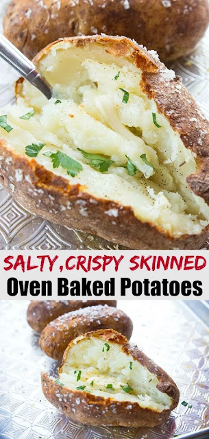 How To Make Salty, Crispy Skinned Oven Baked Potatoes