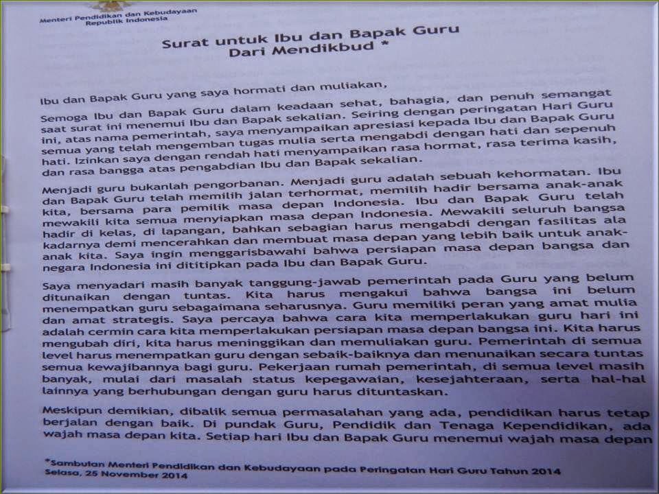 SMP Negeri 1 Muara Badak: Surat dari Mendikbud