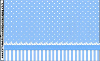 Light Blue with Stripes and Polka Dots: Free Printable Candy Bar Labels.