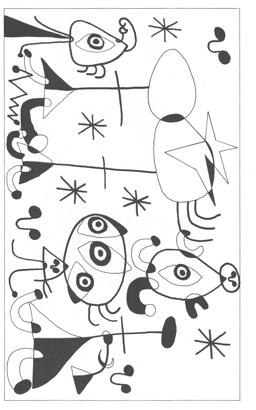 Le opere e i dipinti pi¹ belli dell artista Joan Mir² da stampare e colorare