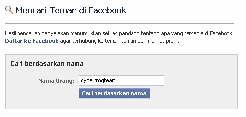 Cara Baru Mencari orang di Facebook Tanpa perlu login 