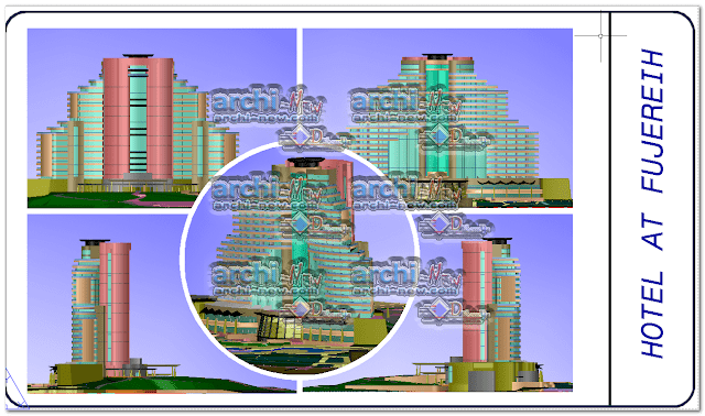 المساقط الأفقية للمشروع فندق 3D أت فوجيرا dwg