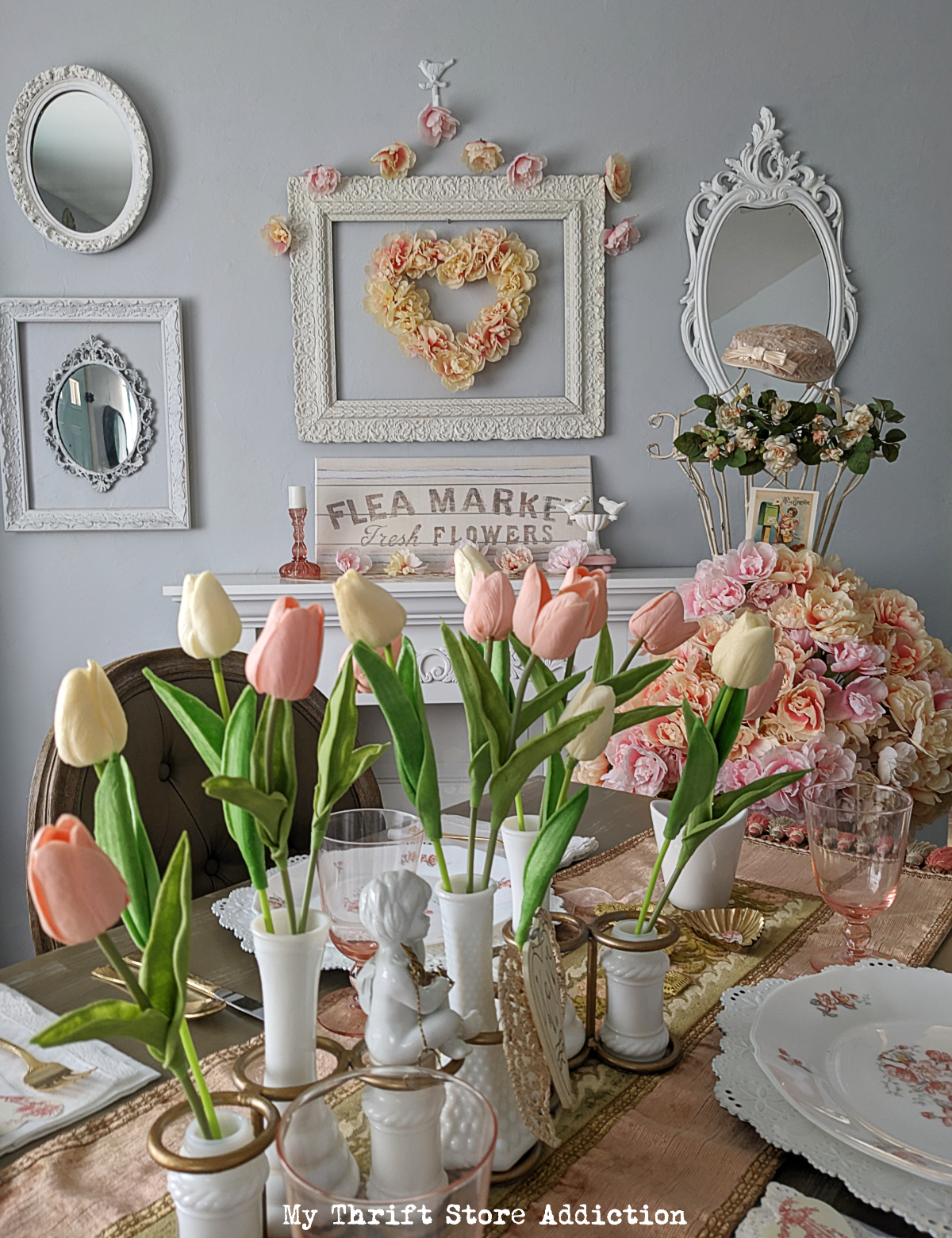 French Valentine's Day tablescape