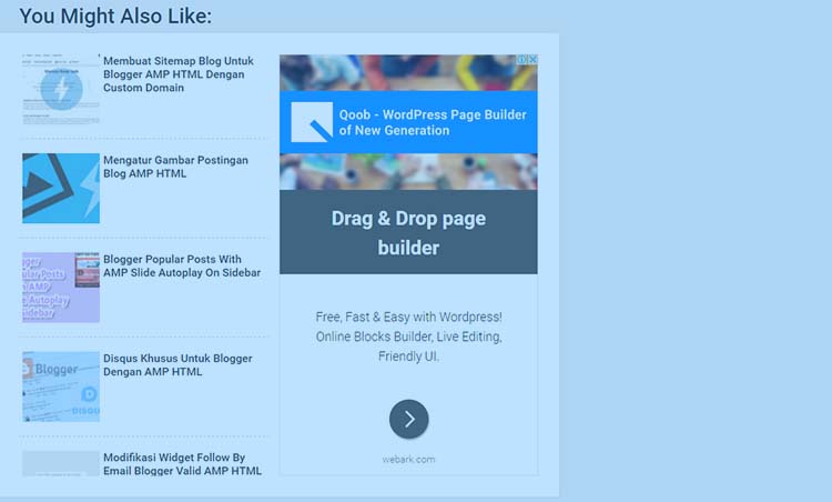 Membuat Related Posts Berdampingan Dengan Adsense Di Blogger AMP HTML