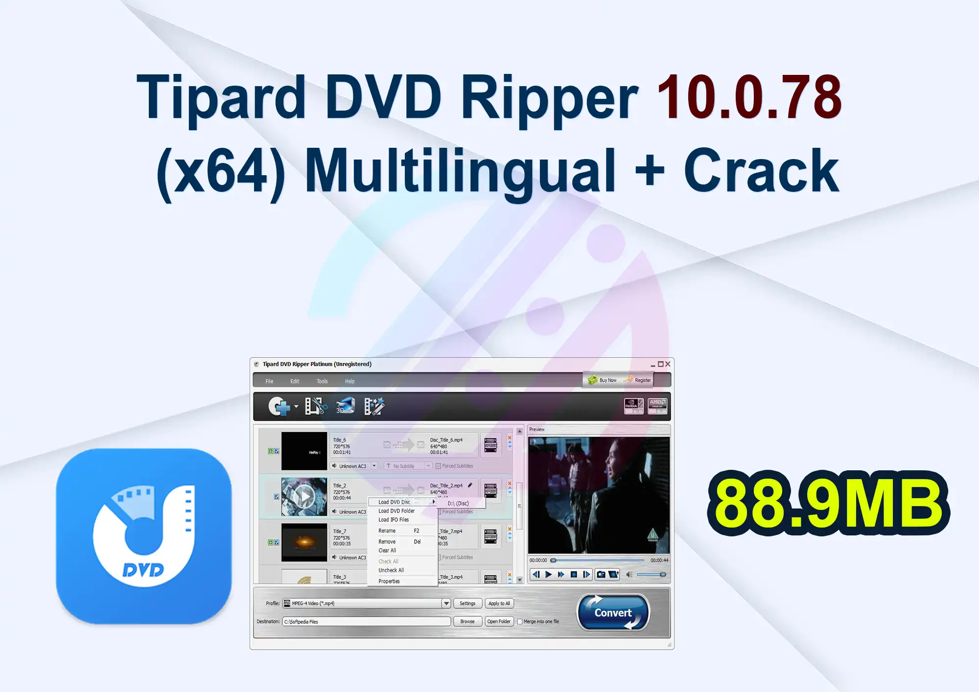 Tipard DVD Ripper 10.0.78 (x64) Multilingual + Crack