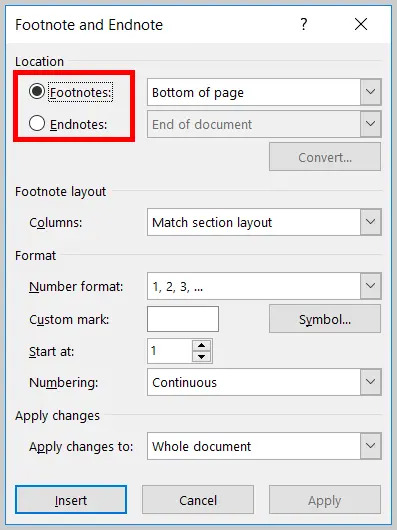 Microsoft Word Reference Button Footnote Endnote With Shortcut Key