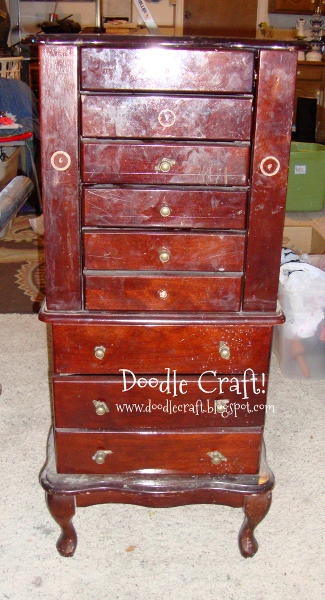 Doodlecraft: Vintage Jewelry Armoire Redo/DIY!