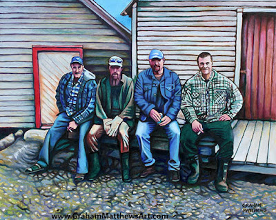 Four Guys from Pacquet Newfoundland Painting