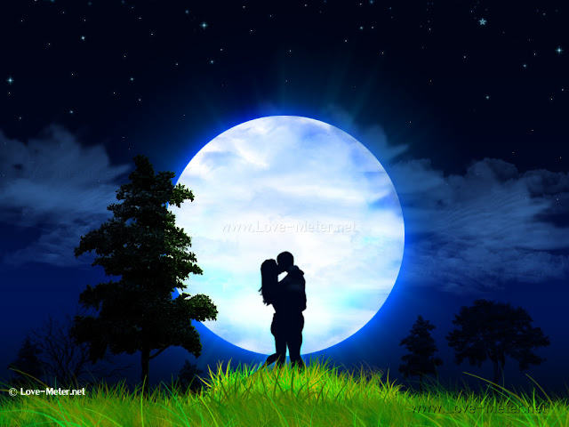 Love kiss in the moonlight