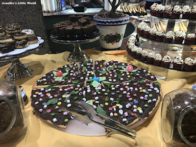 Chocolate pizza at the buffet