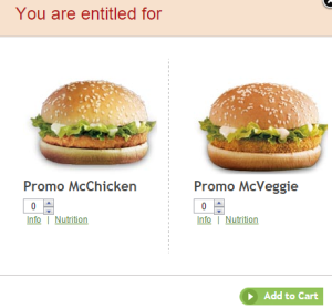 mcdonalds free mcchicken and mcveggie