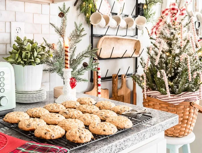 red and white Christmas decor