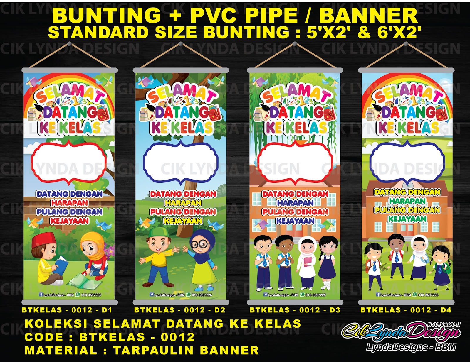 CIKLYNDA DESIGN BBM BANNER BUNTING SEKOLAH BUNTING 