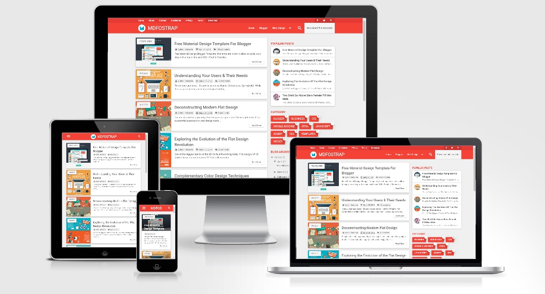 MDFostrap Red - Responsive Blogger Template