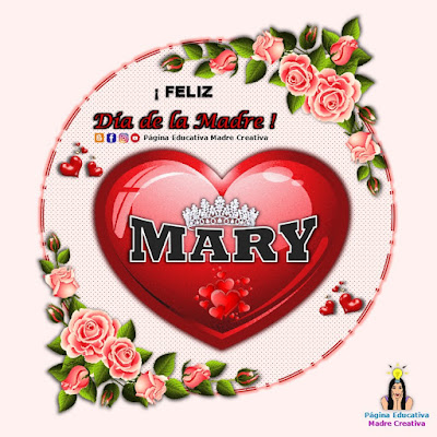 Nombre Mary - Cartelito por el Día de la Madre