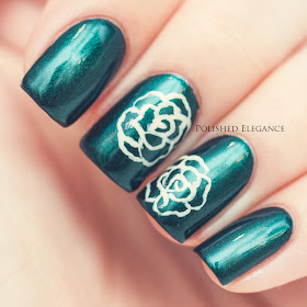 IsaDora - Beetle Green nail polish manicure simple rose manicure nail art